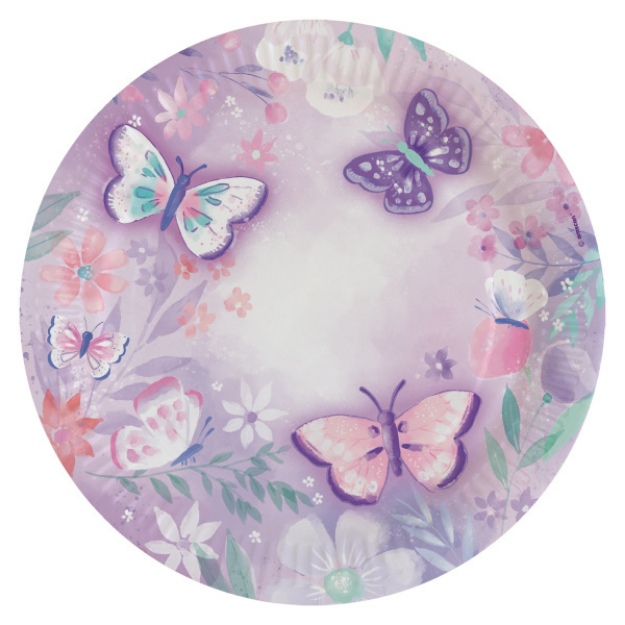 Obrázok z Papierové taniere Motýliky 23 cm - 8 ks