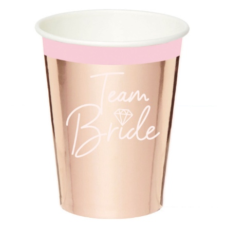Obrázok z Papierové kelímky Team Bride Rose gold - 220 ml