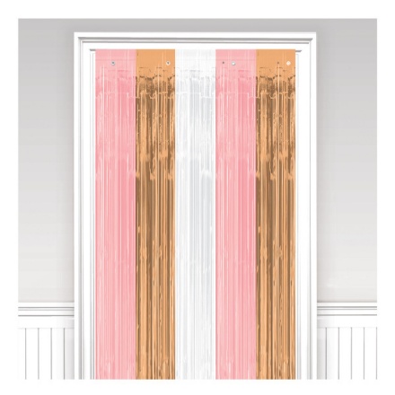 Obrázek Party závěs rose gold - pruhy 90 x 250 cm