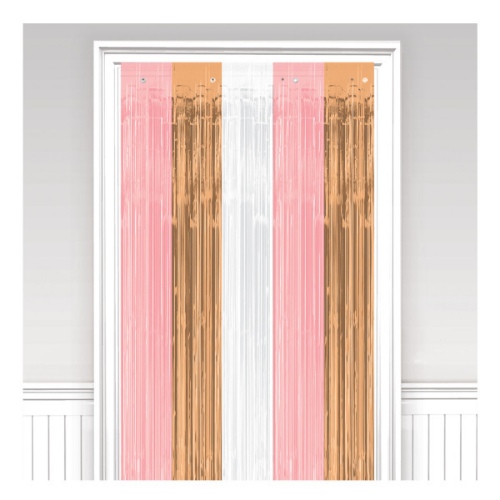 Levně Party závěs rose gold - pruhy 90 x 250 cm