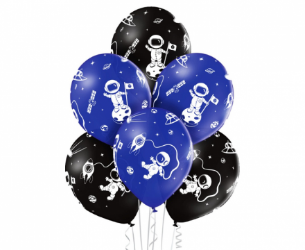 Obrázek Latexové balonky Kosmonaut premium 30 cm - 6 ks