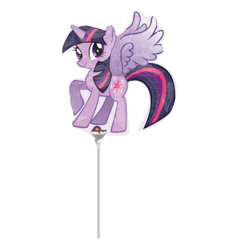 Balónik na tyčku - My Little Pony - Twilight sparkle 23 cm - 5 ks