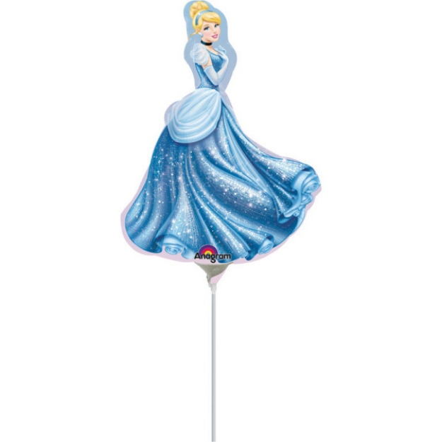 Obrázok z Balónik na tyčku - Princess - Popoluška 23 cm - 5 ks
