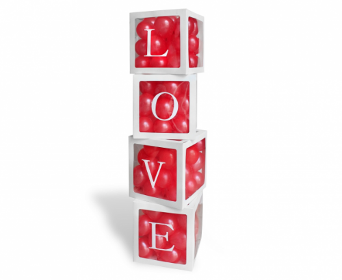 Levně Krabice na balónky Love - 4 x 35 cm