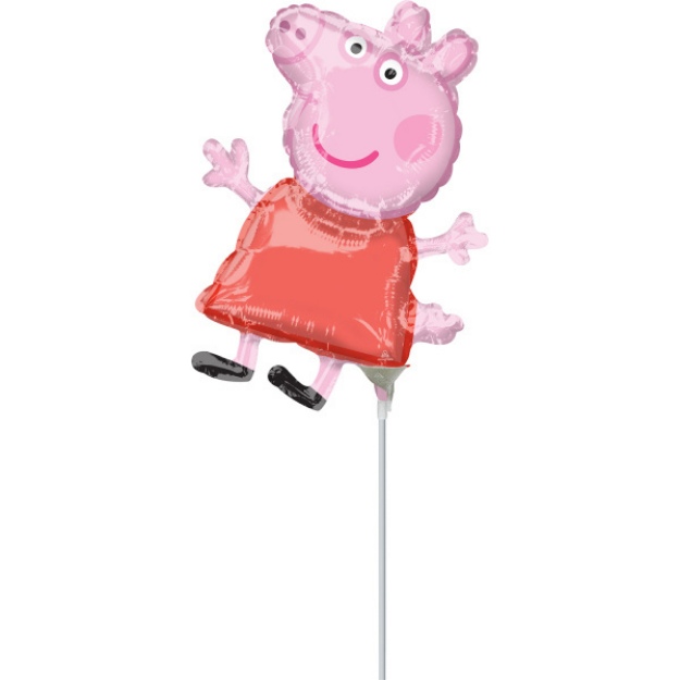 Obrázok z Balóniky na tyčku - Prasiatko Peppa - postava 23 cm - 5 ks