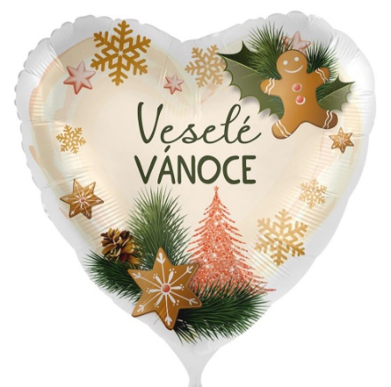 Obrázek Foliový balonek Veselé Vánoce CZ - 43cm