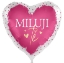 Obrázok z Fóliový balónik Milujem ťa - ružové srdiečka CZ - 43cm