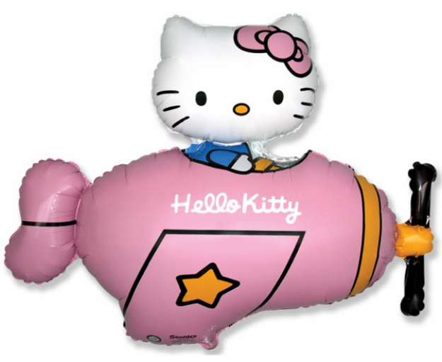 Obrázek z Foliový balonek Hello Kitty - letadlo 61 cm 