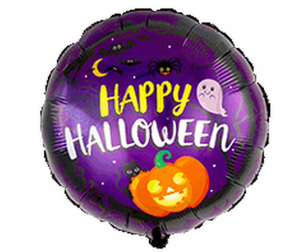 Obrázek Foliový balonek Happy Halloween - fialový 45 cm