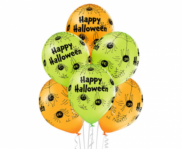 Obrázek z Latexové balonky Happy Halloween - pavouci 30 cm - 6 ks 