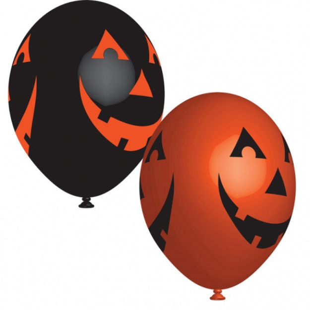 Obrázek z Latexové balonky Halloween Černé a oranžové - 28cm - 6 ks 
