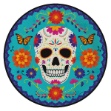 Obrázok z EKO Papierové párty taniera Halloween - Day of the dead modré 23 cm