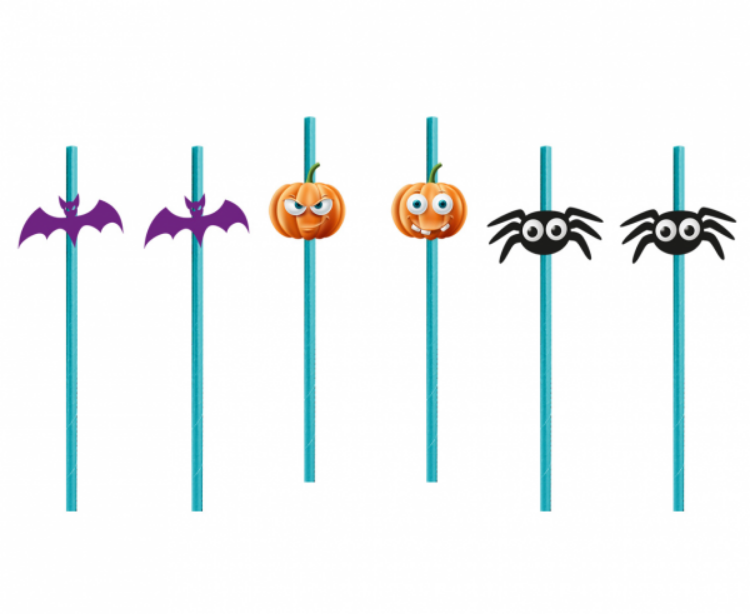 Levně Papírová brčka Halloween - Trick or treat 6 ks
