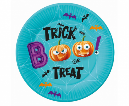 Obrázek EKO Papírové talířky Halloween - Trick or treat 18 cm - 6 ks