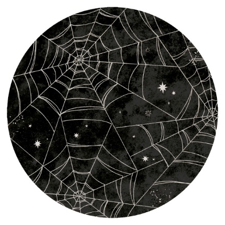 Obrázek EKO Papírové party talíře Happy Halloween - pavučiny 23cm