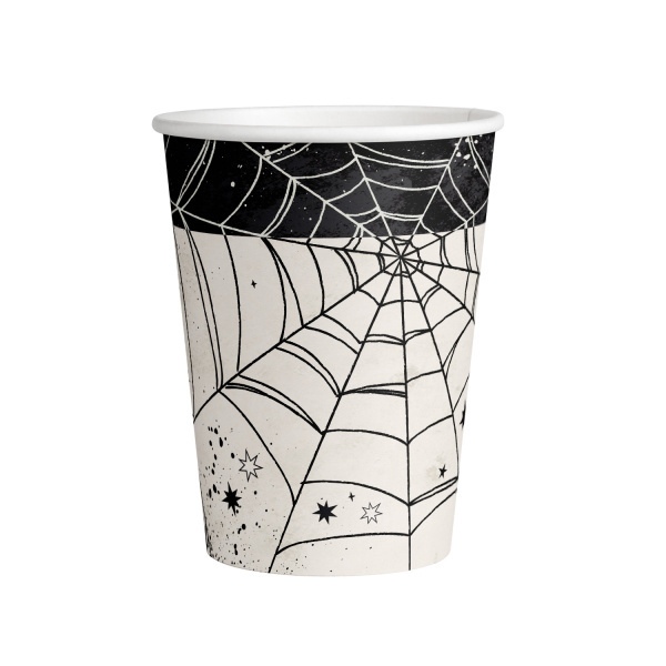 EKO Papírové kelímky Happy Halloween - pavučiny 8 ks