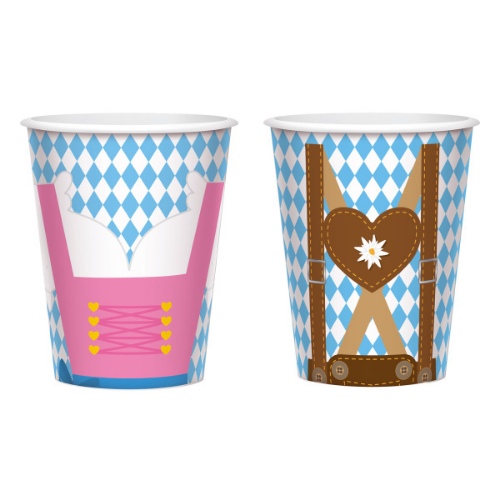 Levně Papírové kelímky Oktoberfest 250 ml - 8 ks