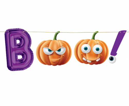 Levně Papírová girlanda Halloween - Trick or treat - Boo 150 cm