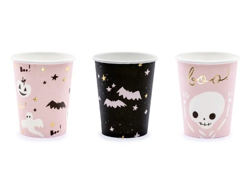 Levně Papírové kelímky Halloween - Boo 6 ks