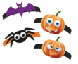 Obrázek Papírové čelenky na gumičce - Trick or treat 4 ks