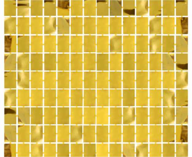 Obrázek z Party závěs metalický zlatý - kostičky 100 x 200 cm 