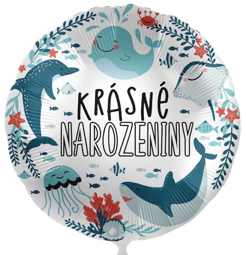 Levně Foliový balonek Krásné narozeniny CZ - Moře 43cm