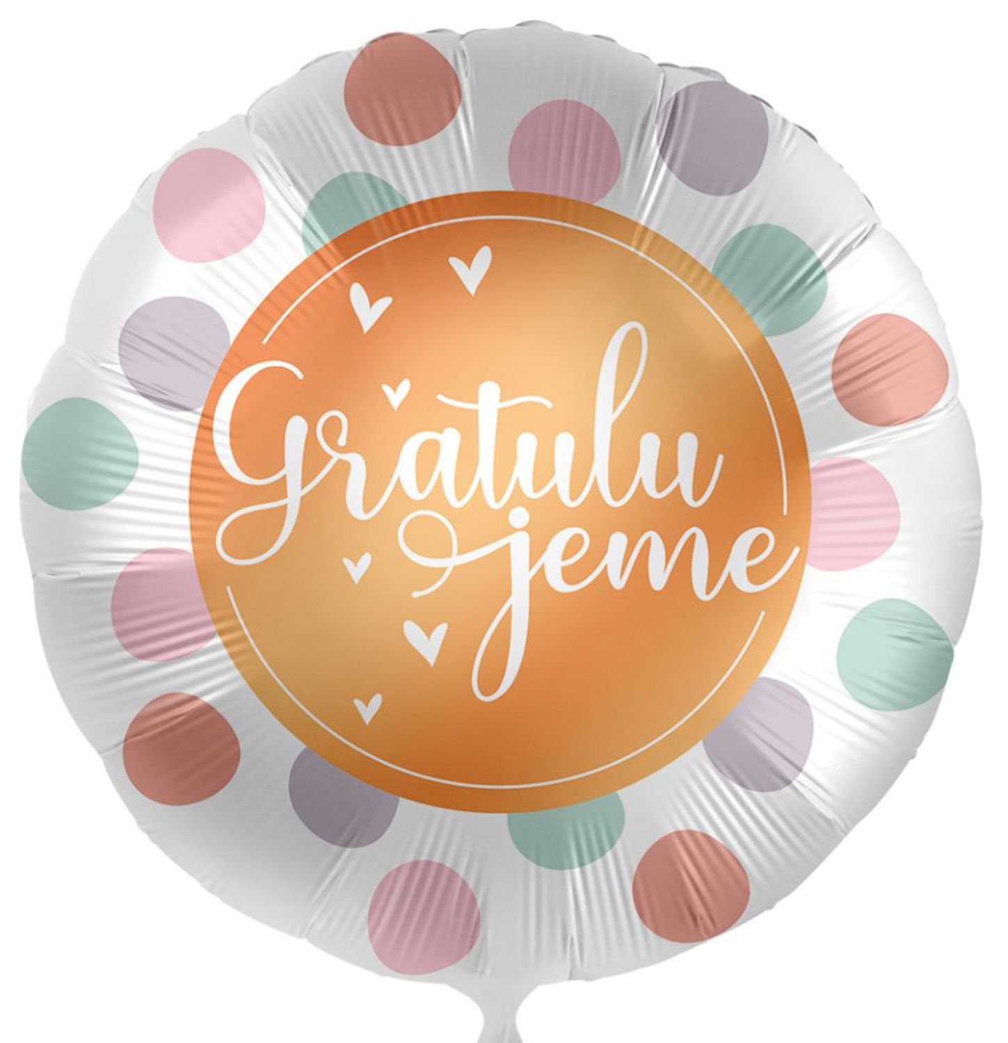 Foliový balonek Gratulujeme Barevné puntíky CZ - 43cm