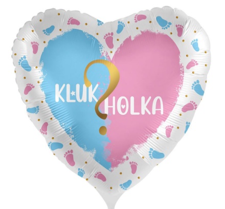 Obrázek Foliový balonek Kluk nebo holka CZ - 43cm