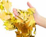 Obrázok z Party záves metalický zlatý - hviezdičky 100 x 200 cm