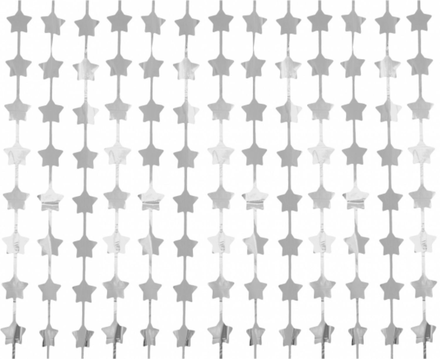 Party závěs metalický stříbrný - hvězdičky 100 x 200 cm