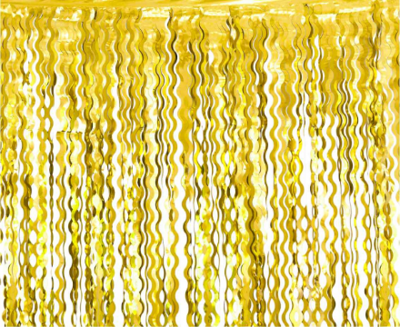 Obrázek Party závěs metalický zlatý - spirály 100 x 200 cm
