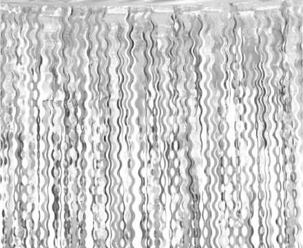 Obrázek Party závěs metalický stříbrný - spirály 100 x 200 cm