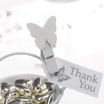 Obrázok z Svadobné štipce biele s motýlikom - 20 ks