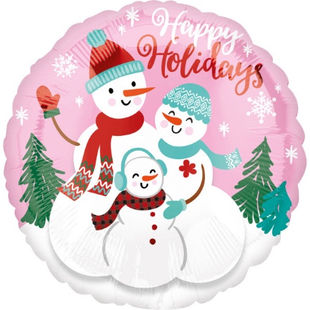 Obrázek Foliový balonek vánoční sněhuláci - Happy Holidays 45 cm