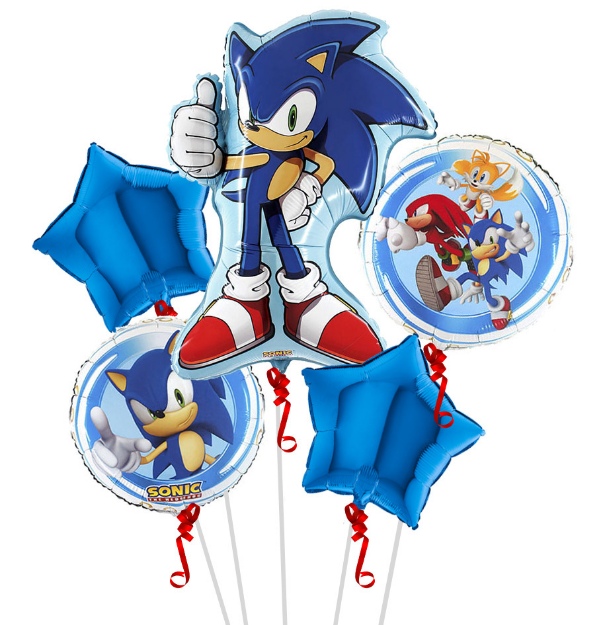 Obrázek z Sada fóliových balonků Ježek Sonic  5ks 