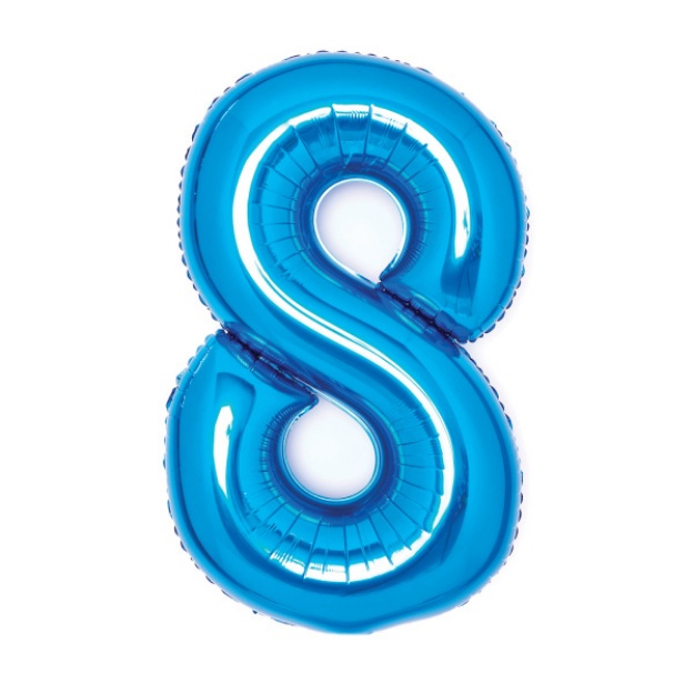 Obrázok z Fóliová číslica - modrá 8 - 66 cm