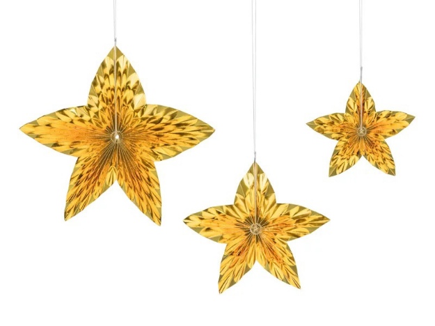 Obrázok z Dekoračné rozety - Vianočné hviezdy 3 ks - 24 až 40 cm