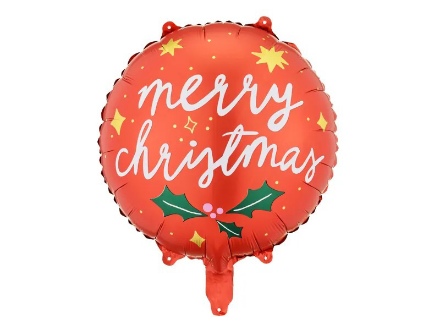 Obrázek Foliový  balonek Merry Christmas červený - 45 cm