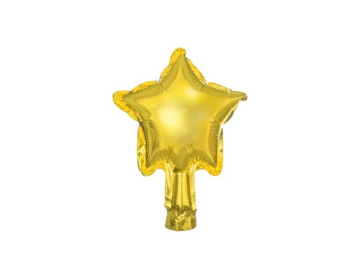 Fóliový balónik hviezda zlatá 12 cm - 25ks