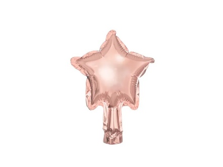 Obrázek Foliový balonek hvězda rosegold 12 cm - 25ks