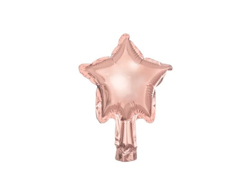 Fóliový balónik hviezda rosegold 12 cm - 25ks
