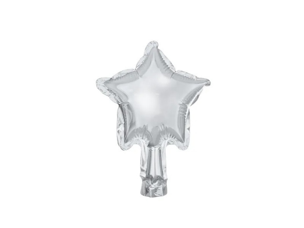 Obrázek z Foliový balonek hvězda stříbrná 25 cm - 25ks 