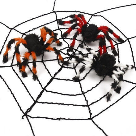 Obrázek Halloweenská dekorace - pavouk velký černo-bílý -  75 cm 