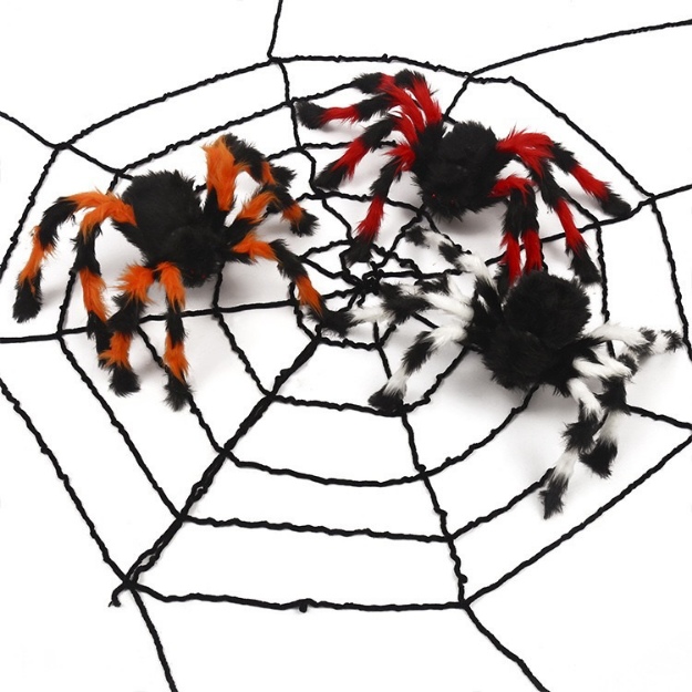 Obrázek z Halloweenská dekorace - pavouk velký černo-bílý -  75 cm  