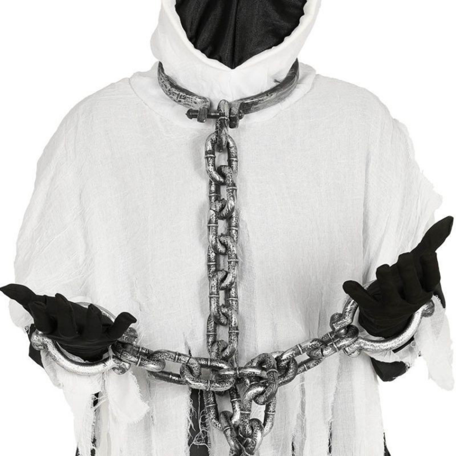 Řetěz mučící s oky na ruce, nohy a hlavu.