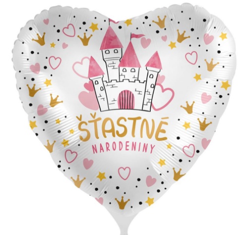 Levně Foliový balonek Šťastné narodeniny SK - Princess 43cm