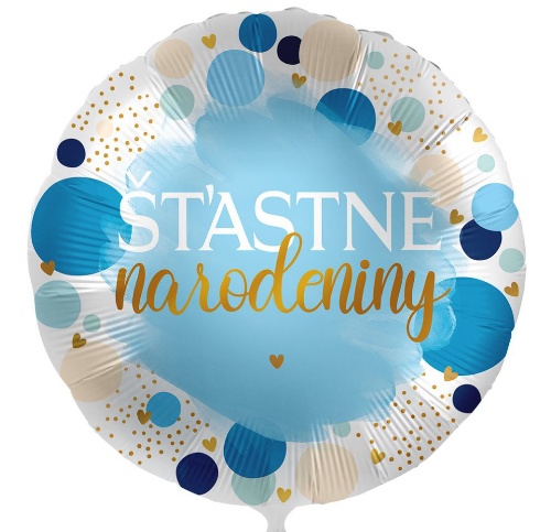Levně Foliový balonek Šťastné narodeniny SK - Blue Birthday 43 cm