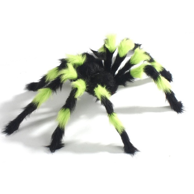 Obrázok z Halloweenska dekorácia - pavúk veľký čierno-zelený - 75 cm