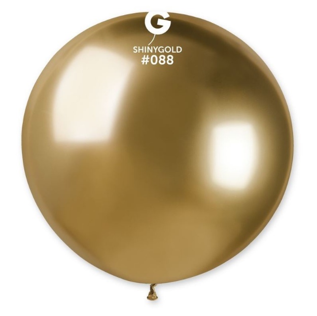 Obrázok z  Obrí nafukovací balón - chrómový zlatý 80 cm