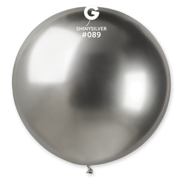 Obrázok z Obrí nafukovací balón - Chrom Gemar strieborný 80 cm